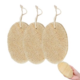3 Pack Natural Loofah Sponges - Dual Purpose Body Exfoliation and Dishwashing - Natural Loofah for Shower, Bath and Kitchen Cleaning