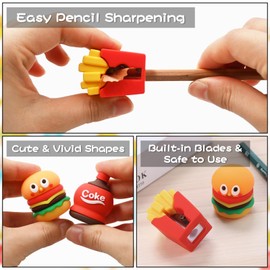 4 PCS Cute Cartoon Pencil Sharpeners, Kids Pencil Sharpener Manual, Handheld Pencil Sharpener, Funny Sharpener for Kids, Kawaii Stationary Lovely Gifts Novelty School Office Supplies (Style 1)