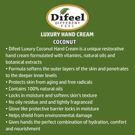 Difeel Therapeutic Moisturizing Hand Cream with Coconut Oil 1.4 ounce (6-Pack)
