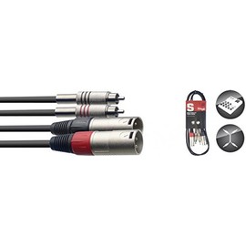 1,5M/5FT TWIN CABLE RCAm-XLRm