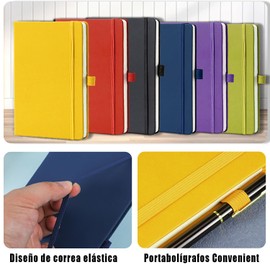 Paquete de 6 Libreta de Notas, Mini Libreta con 80 Hojas Rayadas, Libretas A6, 9.5 x 14.2 CM (6 Colores)