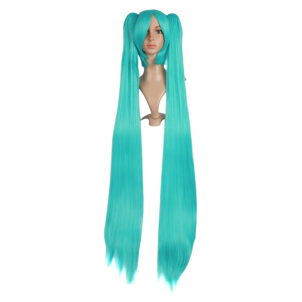 MapofBeauty 120cm Fashion Long Straight Cosplay Wig (Light Blue)
