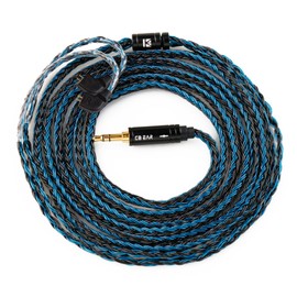keephifi 2 Meter Length Earphone Cable KBEAR ST16 Plus 16-core 2M Length 5N OCC Silver-Plated Upgrade Braided Headphone Extension Cords with 3.5 Gold-Plated Plug (3.5mm TFZ, Black Blue)
