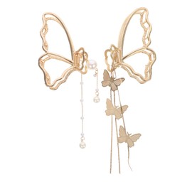 Vaguelly 2Pcs Pearl Hair Claw Clips Exquisite Hair Accessories for Shopping Travel Weddings and Parties Stylish and Durable Hair Clamps