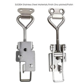 Adjustable Latch Buckle Cabinet Boxes Lever Handle Toggle Catch Latch Lock,Silver,Adjustable Range:75-95mm,2 Pcs