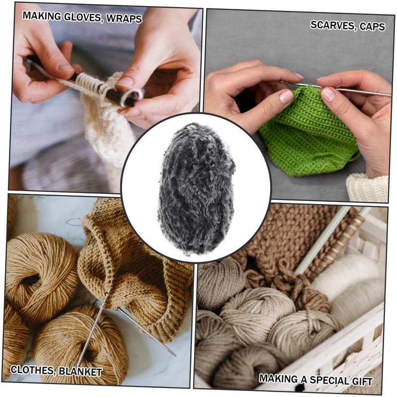 DOITOOL Chunky Faux Fur Yarn for Knitting Crocheting Soft Durable