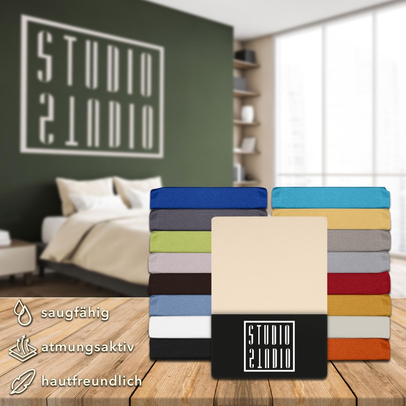 Studio Basic Fitted Sheet 120 x 200 cm, 100% Combed