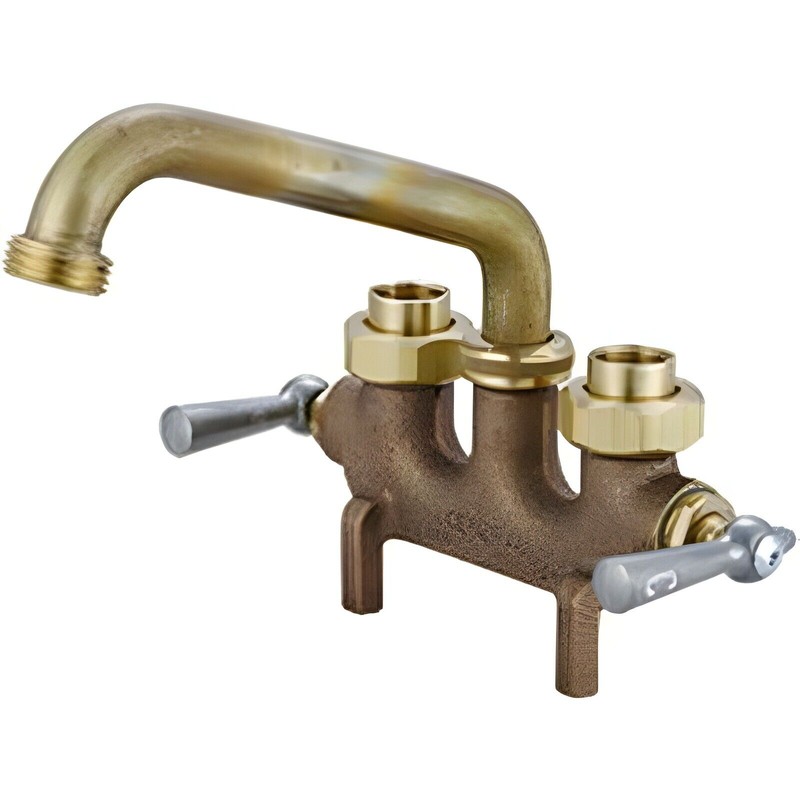 Central Brass Laundry Faucet Utility Sink Dual-handle Swivel Spout Rough