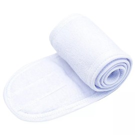 speedway Adjustable Facial Hairband Makeup Head Band Toweling Hair Wrap sticker hair Band - White