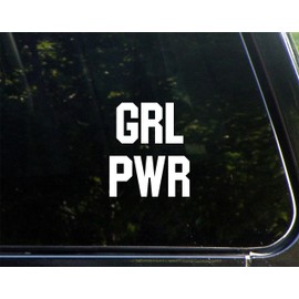GRL PWR - 3-3/4" x 4-1/2" - Vinyl Die Cut Decal/Bumper Sticker for Windows, Cars, Trucks, Laptops, Etc.