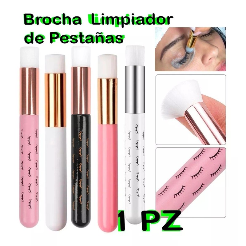 Mafab Brocha Limpieza Extensiones De Pestañas Rosa, Blanca Suave