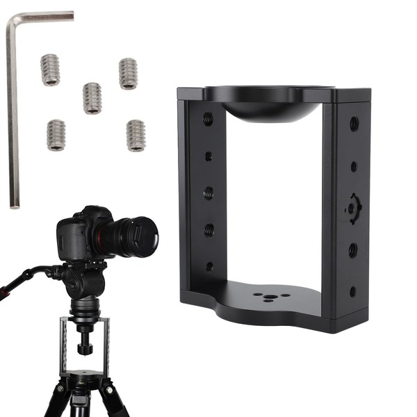 75mm Tripod Head Bowl Riser, Aluminium Half Ball Flat to