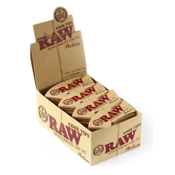 RAW Perfecto Cone Tips Full Box | 24 Booklets - 32 Tips Per Booklet | The Gold Standard of Cone Tips