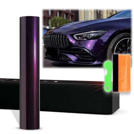 12"x60" (1FTx5FT) Devil Purple PET Super Gloss Metallic High Glossy Vinyl Wrap Auto Car Sticker Decal Film Sheet Bubble Free Air Release Technology with Tool Kit