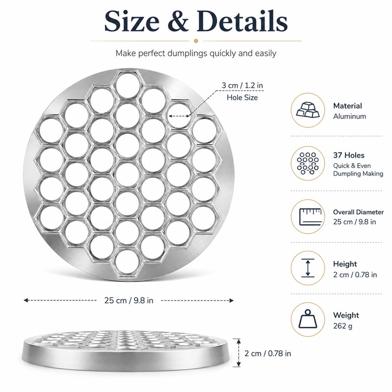37-Hole Dumpling Maker for Homemade Pasta – Aluminum Ravioli Press