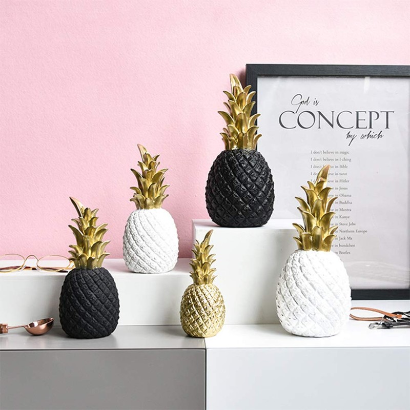 Stecto Decorative Pineapple Gold, Nordic Modern Resin Pineapple Ornaments, Decorative