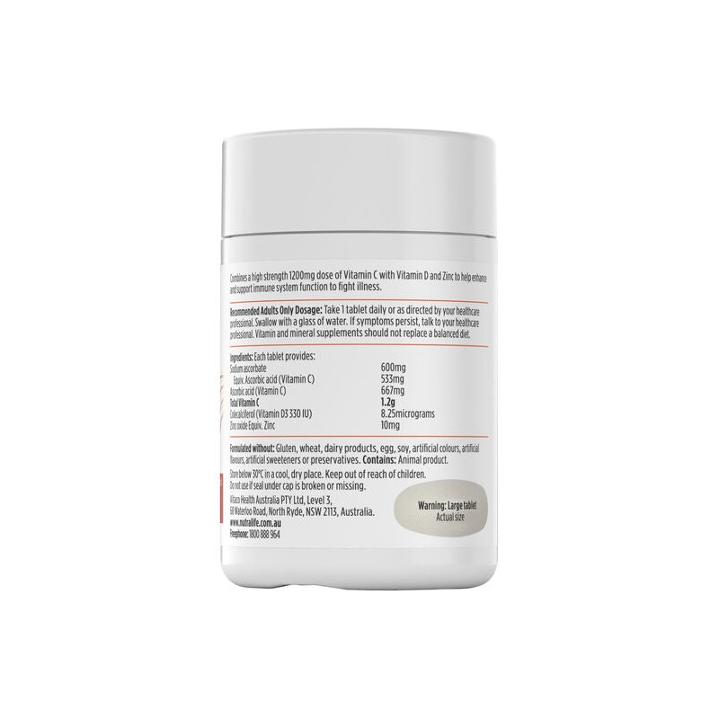 Nutra-Life High Strength Vit C + Vit D + Zinc