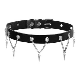 MILAKOO Pu Punk Choker for Women Men Gromment Spiked Rivets Studded Rivets Pendant Emo Accessories