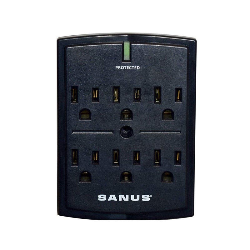SANUS On-Wall Low Profile 1080J Fireproof Surge Protector with 6