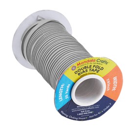 Mandala Crafts Double Fold Bias Tape for Sewing - 55 Yds Gray Bias Tape Double Fold 1/4 Inch Hem Quilt Binding - Fabric Piping
