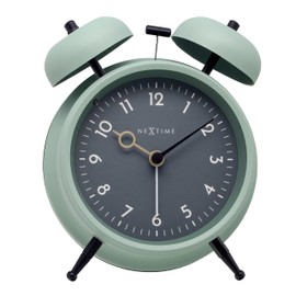NEXTIME Golden Hour Desk Clock Alarm Clock Stylish Silent Bell European Table Clock Bedroom Compact Small Cool