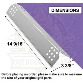 Outdoor Bazaar 6 Pcs Flame Tamers for Nexgrill 6 Burner Heat Shields, Stainless Steel, Non-Stick, Bevel-Designed for Easy Cleaning and Optimal Heat Distribution