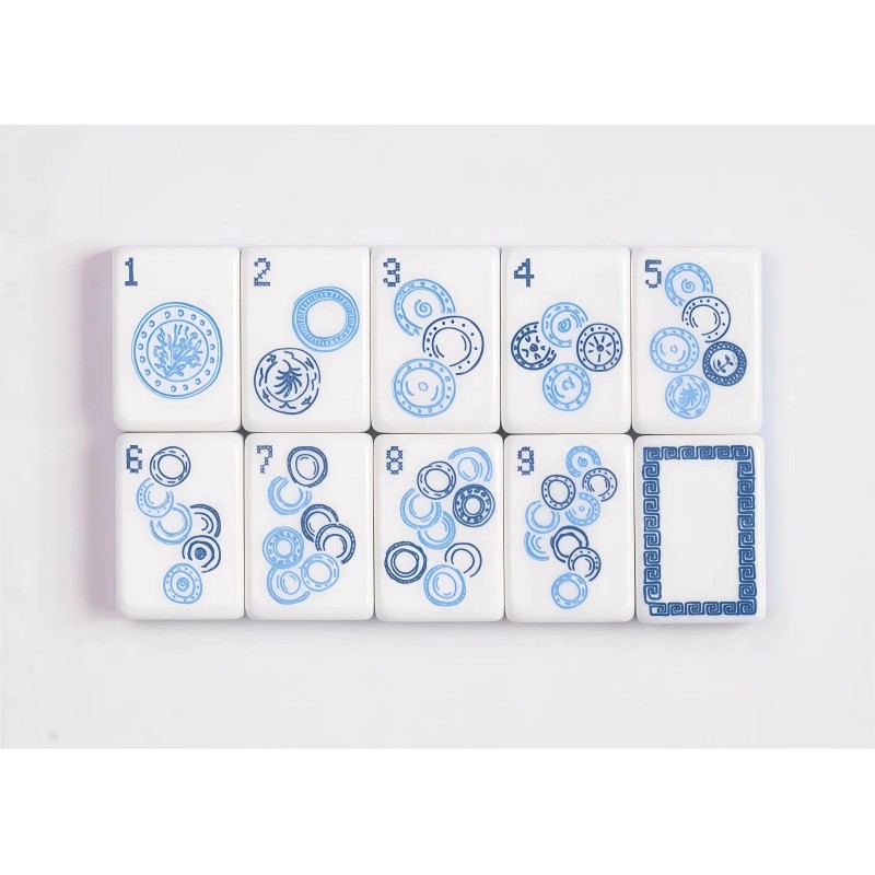 Custom Blue 4-Tier Luxury American Mahjong Set with 160 Acrylic