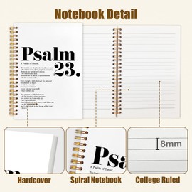Likjad Christian Psalm 23 Spiral Notebook Journal 5.5x8.3, Bible Prayer Scripture Journals for Writing, Religious Christian Gifts for Women, Bible Verse Hardcover Notebooks for Note Taking