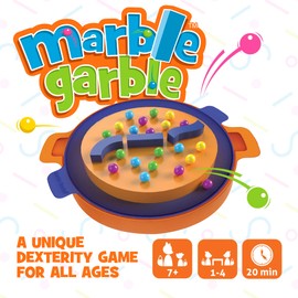 Foxmind Marble Garble Quick Kids Card Game, 4 Difficulty Levels, 20 Minute Family Dexterity Games, Solo and Multiplayer Math Card Games, Logical Family Board Game for Game Night