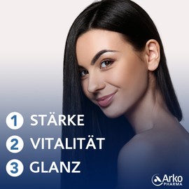 ARKOPHARMA - Forcapil Strengthening - For Hair and Nails - Vitality - Shine - 450 μg Biotin - Strengthens the Hair Fibre - From 15 Years - 3 Months - 180 Capsules