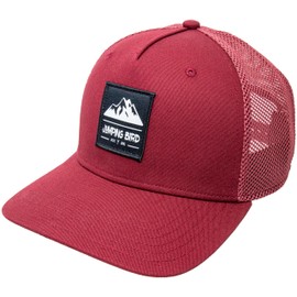 Jumping Bird Trucker Cap Unisex Piz Cengalo Bordeaux • Outdoor Mesh Cap for Sports and Summer • Individually Adjustable 54-62 cm • Cap