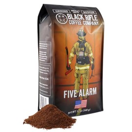 Black Rifle Coffee Company Five Alarm, 12oz Bag, Ground Coffee Medium Roast - Roasted Blend Made from Arabica Beans - Colombian & Brazilian Beans - Veteran Founded & American Made