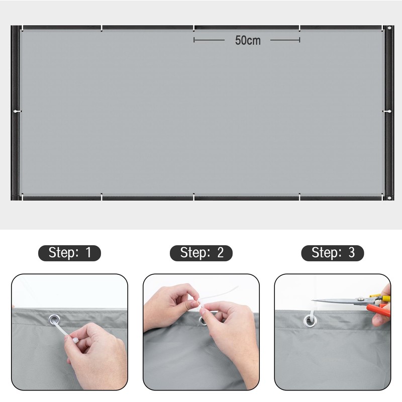 COOL AREA Balcony Privacy Screen, Balcony Edging PES Waterproof Weatherproof