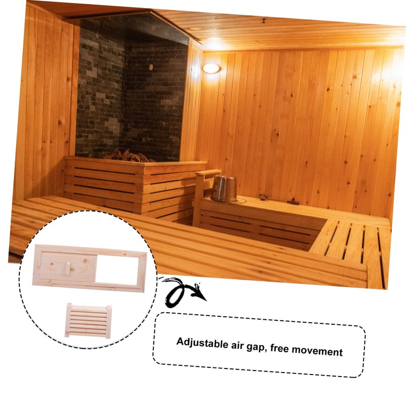 SEWACC Cedar Wood Sauna Room Air Vent Cover Sliding Grille