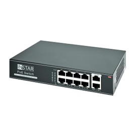 INSTAR IN-PoE 8120 PoE Switch - Gigabit - 10/100/1000 Mbit/s - Power Over Ethernet - 8X PoE Ports + 2x Uplink - IEEE 802.3af and 802.3at - Max. 120 Watt - 30 Watts per Port