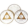 30 Year AA Medallion - Alcoholics Anonymous- White & Gold