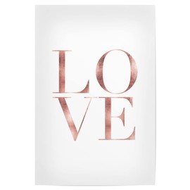 artboxONE Poster 30 x 20 cm Statements & Quotes Typography Love Rose Gold Picture Love Love