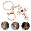 COLLBATH Sturdy Alloy Keychain Cross Keyring Heart Pendant Decorative Keychain
