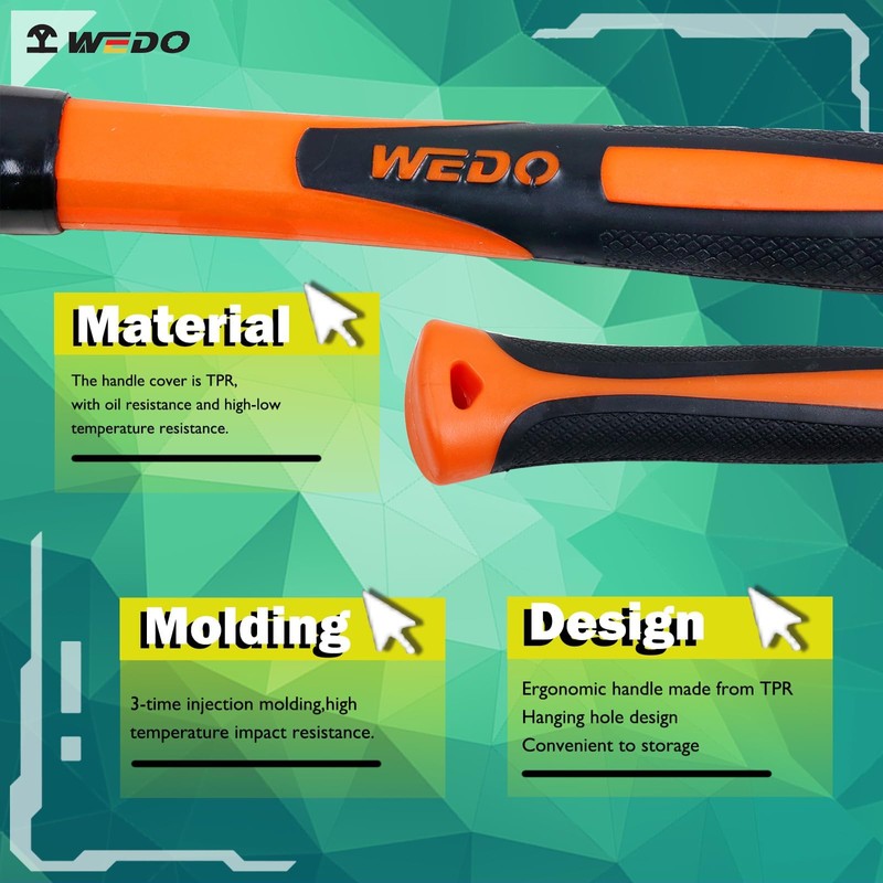 WEDO Non-Sparking Sledge Hammer with Fibreglass Handle, Spark-free Safety Demolition