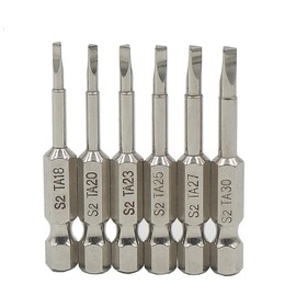 Uacen 6 Piece Magnetic Triangular Screwdriver Bit Set, S2 Steel Triangular Screwdriver Bits 1/4 Inch Hex Triangle Drill, 50 mm Length