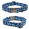 Elegant little tail Dog Collar with Bow, Shark Print Adjustable