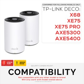 Screwless Wall Mount for TP-Link Deco X68, XE75, XE75 PRO, AXE5300 & AXE5400, Easy to Install, No Mess, Reduce Interference & Increase Range, Stick On Adhesive Bracket, White by Brainwavz