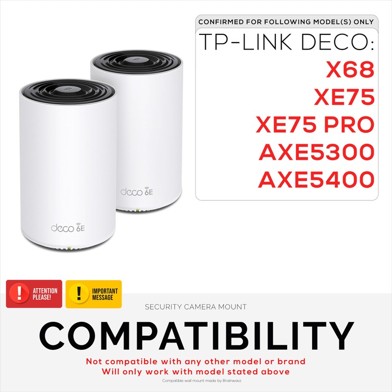 Screwless Wall Mount for TP-Link Deco X68, XE75, XE75 PRO,