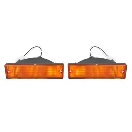 HECASA Pair Bumper Turn Signal Lights Compatible with 1988-1997 Nissan D21 / Pathfinder/Pickup Replacement for NI2520108 NI2521108 Front Turn Signal Lamp Driver & Passenger Side Amber Lens