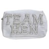 Ginger Ray Team Hen Embellished Faux Pearl Makeup Cosmetic Bag