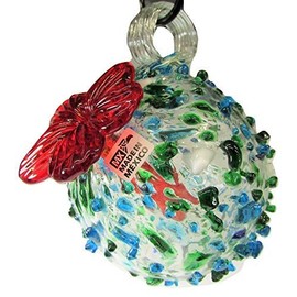 Generic Parasol Hummingbird Feeder Mini 3 Inch Droplet Hand Blown Recycled Glass (Asst17)