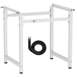 Mondazie Adjustable Metal Bee Hive Stand with 120-Inches Strap for 8 & 10 Frame Beehives Box, 12 to 19 Inches Width Beehive Frame Holder, Heavy Duty Flow Hives Stands Base for Beekeeping, White