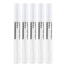 Riznpo White Paint Pen, 5 PACK Oil Based White Painting Marker Pens – Waterproof & Permanent Metal Glass Fabric Paint Markers -Quick Dry