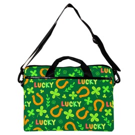 Lightweight 15 inch Laptop Bag Business Messenger Briefcases Lucky Green Clovers Waterproof Computer Tablet Shoulder Bag Carrying Case Handbag for Men and Women
