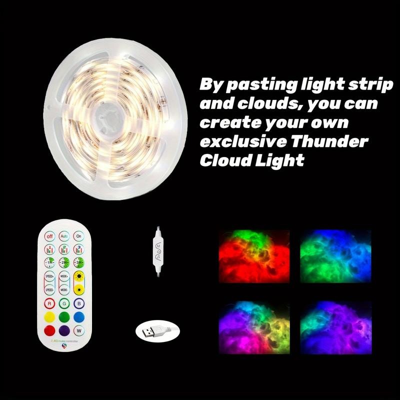 16FT Big Cloud Light, DIY Thunder Cloud Light, Music Rhythm,